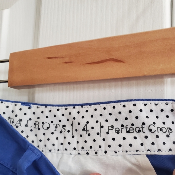 NWT Talbots Women's Perfect Crop Pants Size 4 Blue Beach City Preppy - Picture 6 of 9